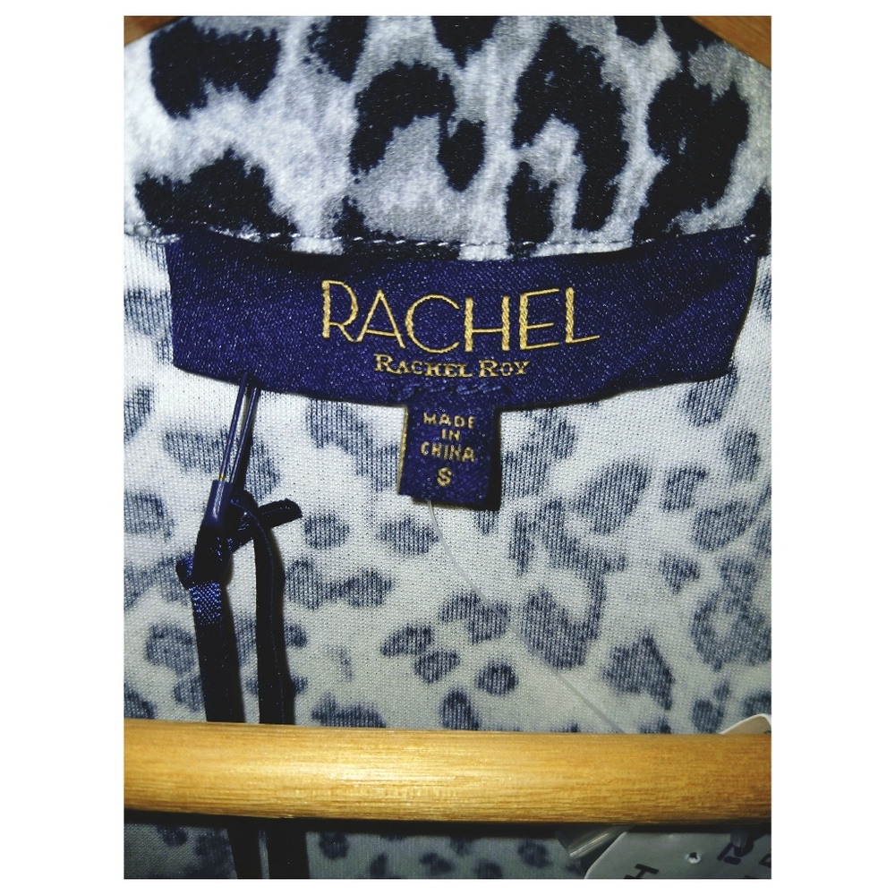 Rachel By Rachel Roy Black & White Leopard Print Blouse - Picture 3 of 4